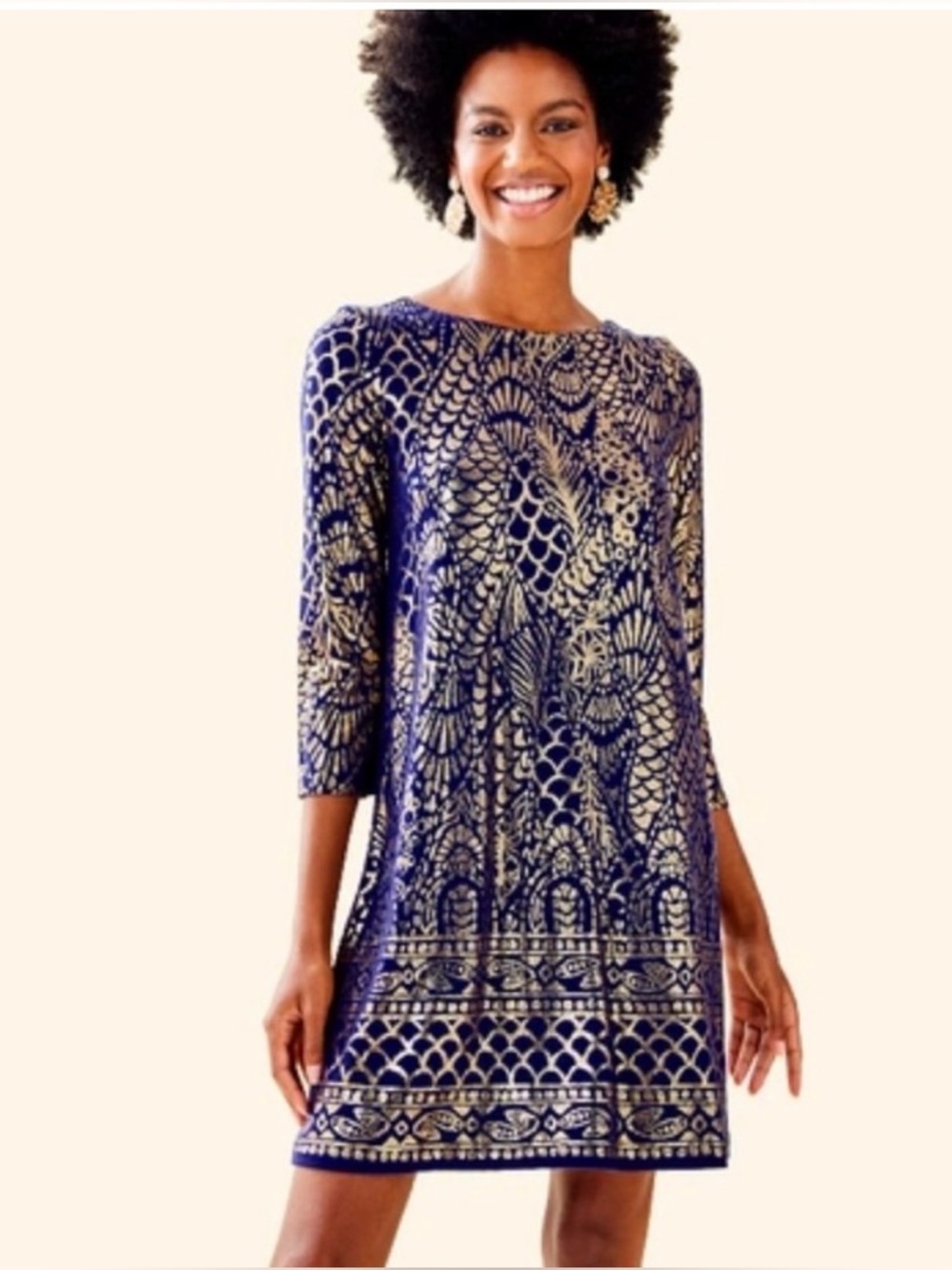 ⭐️NWT Lilly Pulitzer Ophelia Gold Metallic Swing Dress⭐️